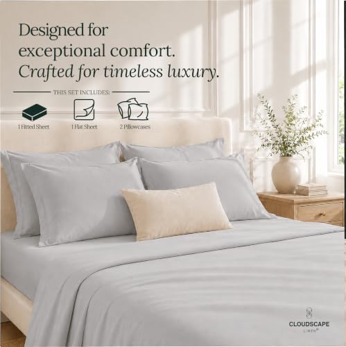 CLOUDSCAPE LINEN Millennium Series Cotton Sheet Calking,Silver