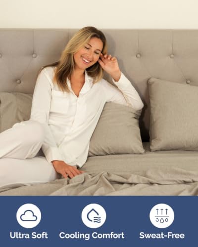 CGK Linens 2 Pack Extra Deep Twin XL Fitted Sheets - Heathered Beige