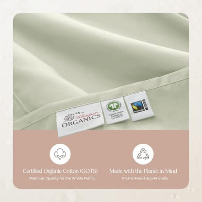 Whisper Organics 100% Organic Cotton Bed Sheets with Deep Pocket 4 Pc. Set
