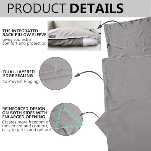 Frelaxy Ultralight Sleeping Bag Liner, Compact Travel Sheet, 3 Sizes