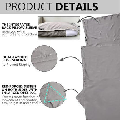 Frelaxy Ultralight Sleeping Bag Liner, Compact Travel Sheet, 3 Sizes
