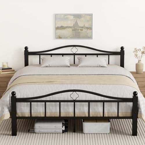 Metal Queen Bed Frame with Headboard