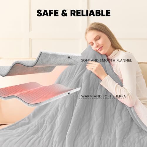 greenoak Heated Blanket Electric Full Heating 72"X84",Gifts for Women
