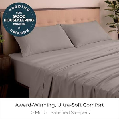 Mellanni Iconic 4-Piece Double-Brushed Microfiber Sheet Set (King, Tan)