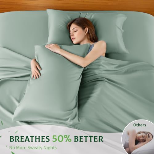 SONORO KATE 100% Viscose Derived from Bamboo_Sheets, Extra Deep Pocket,4PC