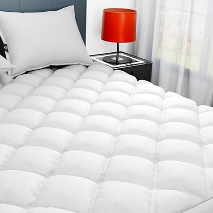 Sunflower Twin Mattress Pad for College Dorm, Cotton Mattress Cover, Thick