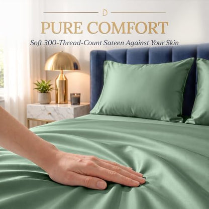 DECOLURE 100% Viscose Derived from Bamboo Sheets King Size | 4 Pc Bed Set