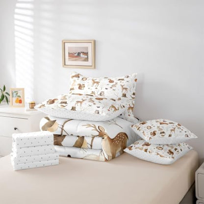 Erosebridal Wild Animals 7 Piece Comforter Set Twin