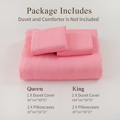 MEISHANG Muslin Duvet Cover King Size - 100% Organic Cotton