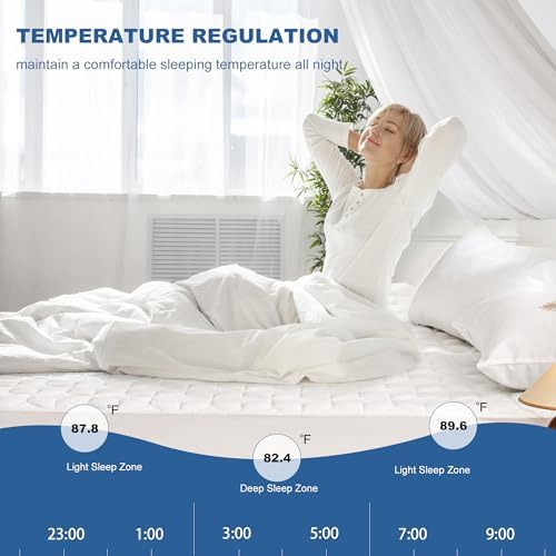 GRT Waterproof Mattress Protector King, Rayon Bamboo Mattress Protector Cooling Breathable, 3D Air Fabric Soft Mattress Cover with 6-26 inches Deep Pocket, Mattress Pad Machine Washable