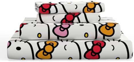 Collectibles Hello Kitty Bows Bedding Super Soft Cozy Microfiber 3 Piece Twin Sheet Set, (Officially Licensed Product) By Franco
