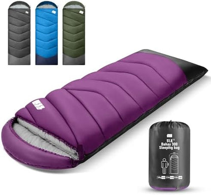 Sleeping Bags for Adults Teens, 4 Season Camping Sleeping Bag Waterproof,Machine Washable Backpacking Gear for Cool Weather,Outdoor Tent Hiking Hunting,with Compression Sack,86.6x31.5