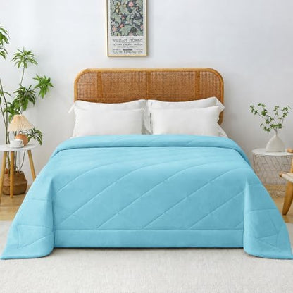 Viviland Cooling Blanket for Hot Sleepers, Cooling Comforter King Size, Breathable Lightweight Double-Sided Summer Blanket, Comfortable Soft All Season Blue 106 x 90 inches