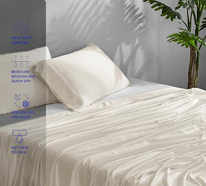 ACCURATEX Cooling Sheets for Hot Sleepers, Queen Size, Beige