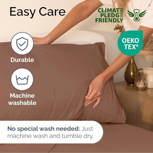 King Size 4 Piece Sheet Set - Ultra Soft & Cooling Sheets - Copper Brown