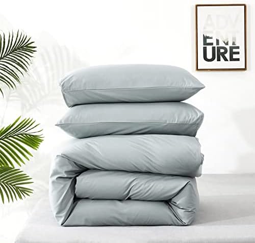 Houseri Haze Blue King Size Comforter Set Light Blue Comforter Bedding Sets Women Men Mist Blue Bedding King Baby Blue Comforters King Size Modern Soft Dusty Blue Comforter Bed Quilt Blanket King