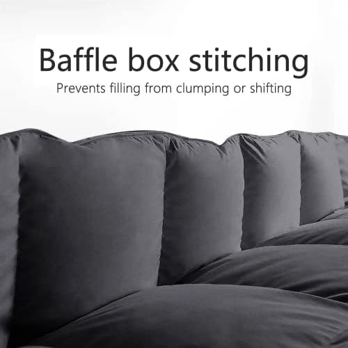 Oversized Queen Comforter, All Season Down Alternative Gray Duvet Insert