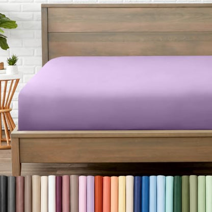 Bare Home Full Fitted Sheet - 1800 Ultra-Soft (Full, Lavender)