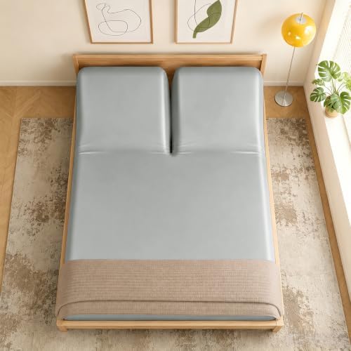 RUDONG M Split Top King Fitted Sheet Only for Adjustable Beds, Light Grey