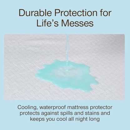 Coop Home Goods Ultra-Cool Waterproof Mattress Protector, King, Cooling Mattress Protector, Machine Washable Cooling Bed Cover, Low-Noise Waterproof Bed Cover, King (78x80)