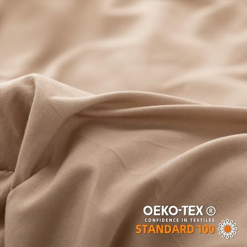 YIRDDEO Queen Comforter Set, Taupe Ball Pom Fringe Bedding Set 3 Pieces