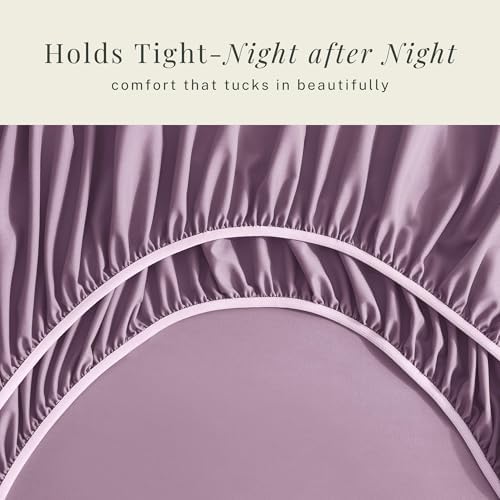 Hearth & Harbor Extra Deep Pocket Sheets - Fits Mattress 18-24 Inches Deep - Extra Deep Pocket California King Size - 6 Piece Cal King Sheets - Cal King, Lavender Dream