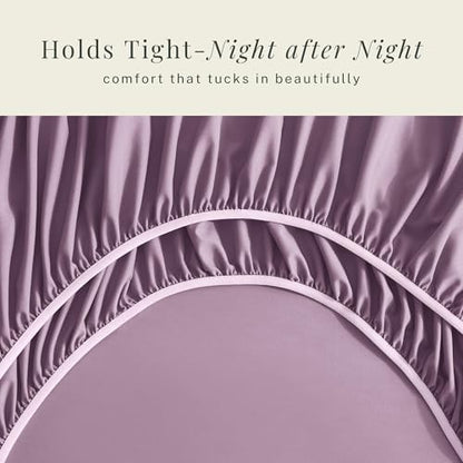 Hearth & Harbor Extra Deep Pocket Sheets - Fits Mattress 18-24 Inches Deep - Extra Deep Pocket California King Size - 6 Piece Cal King Sheets - Cal King, Lavender Dream