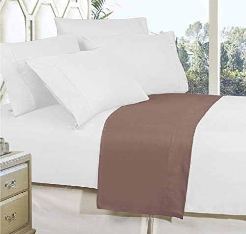 Elegant Comfort Premium Hotel Quality 1-Piece Flat Sheet, Luxury and Softest 1500 Premium Hotel Quality Microfiber Bedding Flat Sheet, Wrinkle-Free, Stain-Resistant, Twin/Twin XL, Taupe