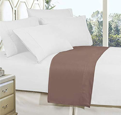 Elegant Comfort Premium Hotel Quality 1-Piece Flat Sheet, Luxury and Softest 1500 Premium Hotel Quality Microfiber Bedding Flat Sheet, Wrinkle-Free, Stain-Resistant, Twin/Twin XL, Taupe