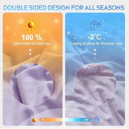 CHOSHOME Cooling Comforter Cooling Blanket, Q-Max 0.45 Cool Sleeping Summer Blanket for Hot Sleeper Night Sweats, Queen 90" x 90", Purple