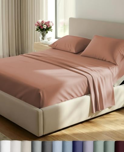 California Design Den 800 Thread Count Split King Sheets, 5 Pc, Fresh Clay