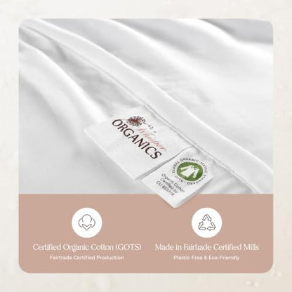 Whisper Organics 100% Cotton Organic Quilted Mattress Pad Protector