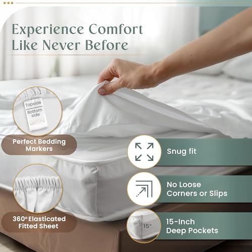 King Bed Sheets, 800 Thread Count 15" Deep Pocket King Sheet Set - Lavender