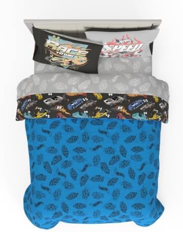 Hot Wheels Kids Bedding Super Soft Comforter and Sheet Set with Sham, 7 Piece Full Size, (Officially Licensed Product) By Franco