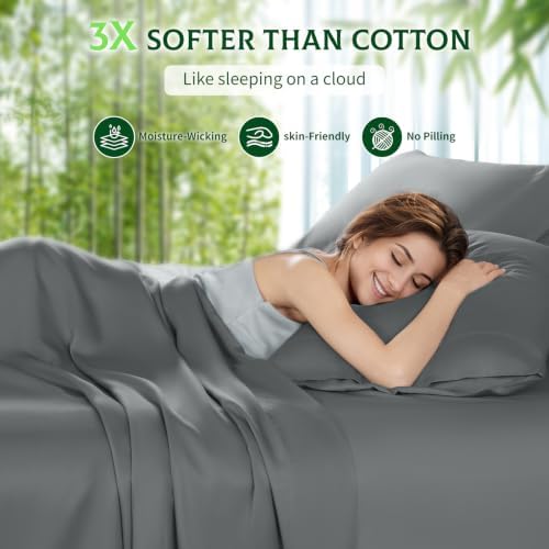 SONORO KATE 100% Viscose Derived from Bamboo_Sheets, Extra Deep Pocket,3PC