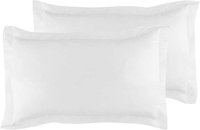 Queen Pillow Shams Set of 2 White 100% Egyptian Cotton 600 Thread Count Soft & Skin Friendly White Pillow Shams Queen Size 20x30 Cushion Cover Cases Decorative Pillow Shams for Bed