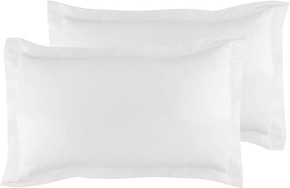 Queen Pillow Shams Set of 2 White 100% Egyptian Cotton 600 Thread Count Soft & Skin Friendly White Pillow Shams Queen Size 20x30 Cushion Cover Cases Decorative Pillow Shams for Bed
