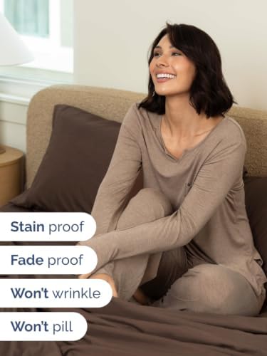 Extra Deep Pocket Split King Size Sheet Set - Breathable & Cooling - Brown