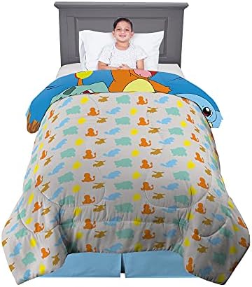 Pokemon Kids Bedding Super Soft Microfiber Reversible Comforter, Twin/Full, (Officially Licensed Product) by Franco