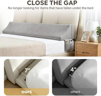 Wedge Pillow Headboard for Bed Gap,Foldable Bed Wedge Gap Filler King Size