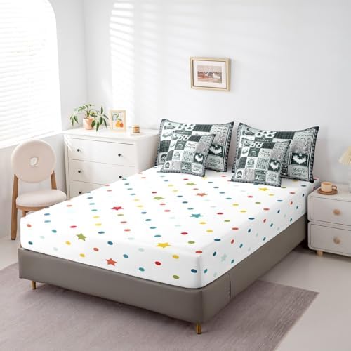Erosebridal 7 Piece Kids Happy Camping Full Comforter Set,Rv Camper Bedding Set with Sheets for Travel Trailers,Green Buffalo Plaid Patchwork Bed Set,Rustic Cabin Bed in a Bag with Pillowcases