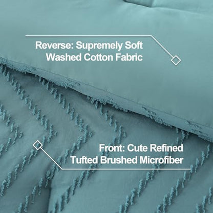 Litanika Super King Comforter Set, 3 Pcs Boho Tufted Bedding Set