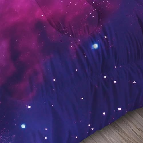 Galaxy Comforter Set Twin, Starry Space Bedding for Teens Boys Girls