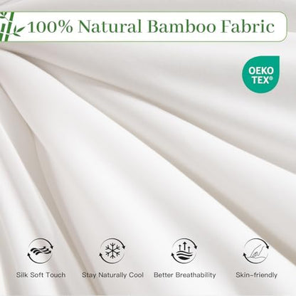NEXHOME PRO 100% Viscose Derived from Bamboo Comforter King Size - Cooling & Moisture-Wicking Bedding - All Season Lightweight Design - Natural Organic King Duvet Insert