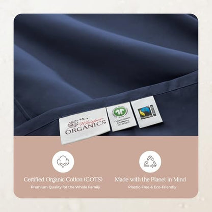 Whisper Organics 100% Organic Cotton Bed Sheets with Deep Pocket 4 Pc. Set