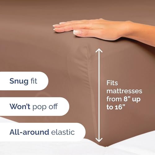 Queen Size 4 Piece Sheet Set - Ultra Soft & Cooling Sheets - Copper Brown