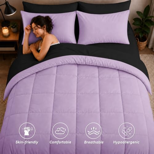 Anluoer Full Size Comforter Sets, 7 Piece Bed in a Bag Full Bedding Sets