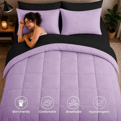 Anluoer Full Size Comforter Sets, 7 Piece Bed in a Bag Full Bedding Sets