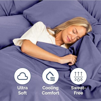 King Size 4 Piece Sheet Set - Ultra Soft & Cooling Sheets - French Violet