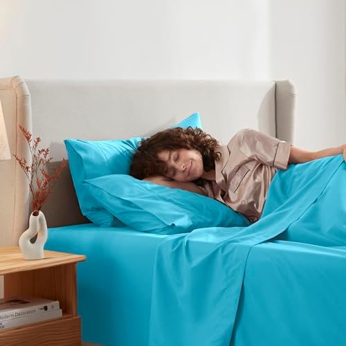 Nestl King Sheet Set - Bed Sheets - Bright Blue - 4-Piece Deep Pocket